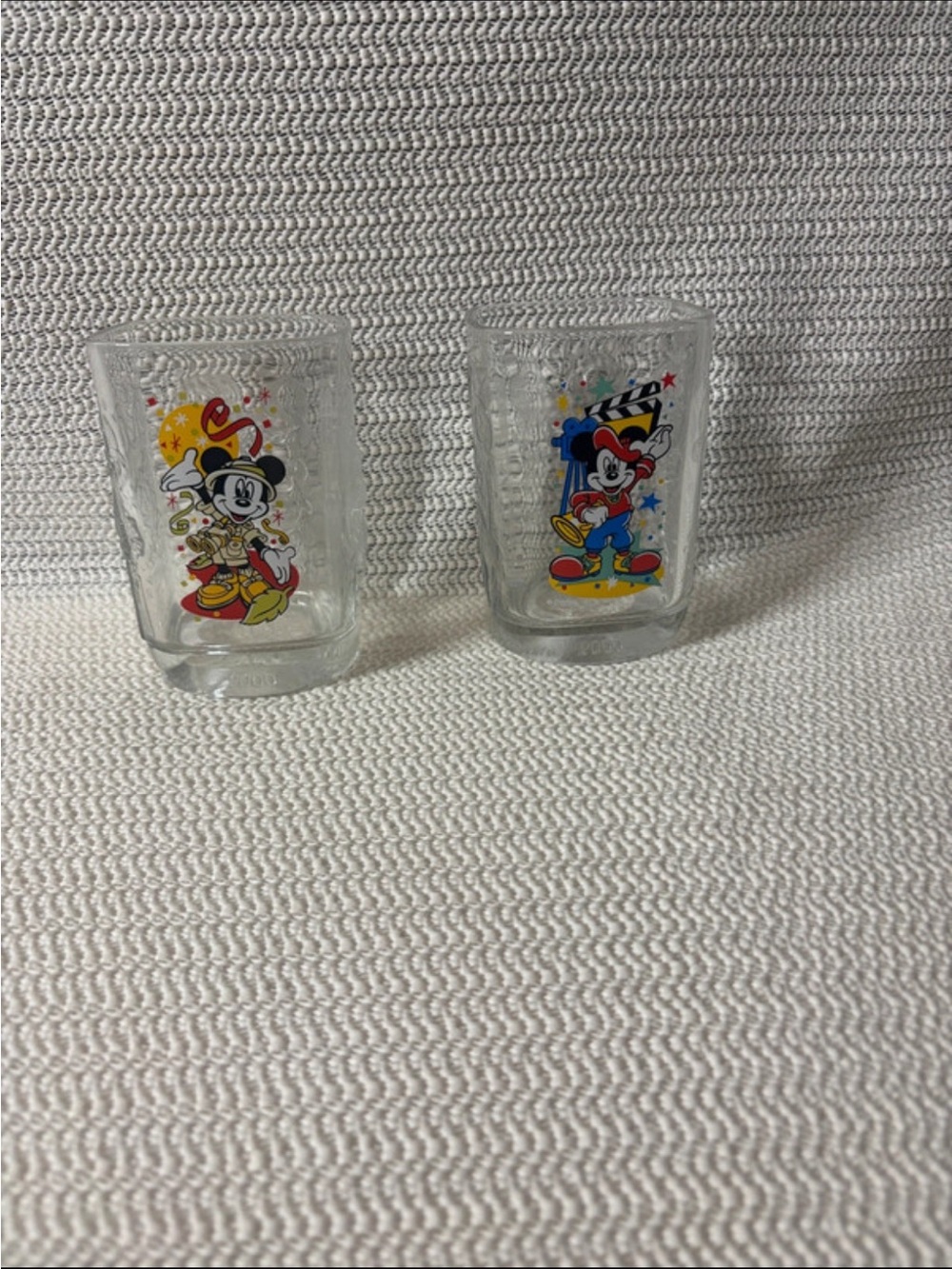 Clear Glass Shot Glass with Colorful Character Print - Red/Yellow/Blue
